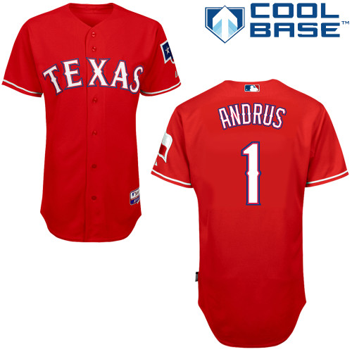 Elvis Andrus #1 Youth Baseball Jersey-Texas Rangers Authentic 2014 Alternate 1 Red Cool Base MLB Jersey